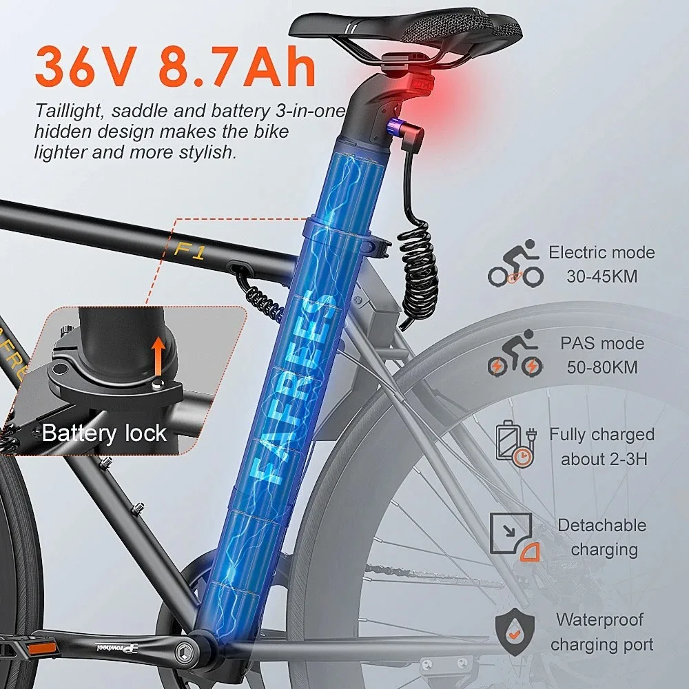 FAFREES F1: Ελαφρύ e-Bike για άσφαλτο με μοτέρ 250W