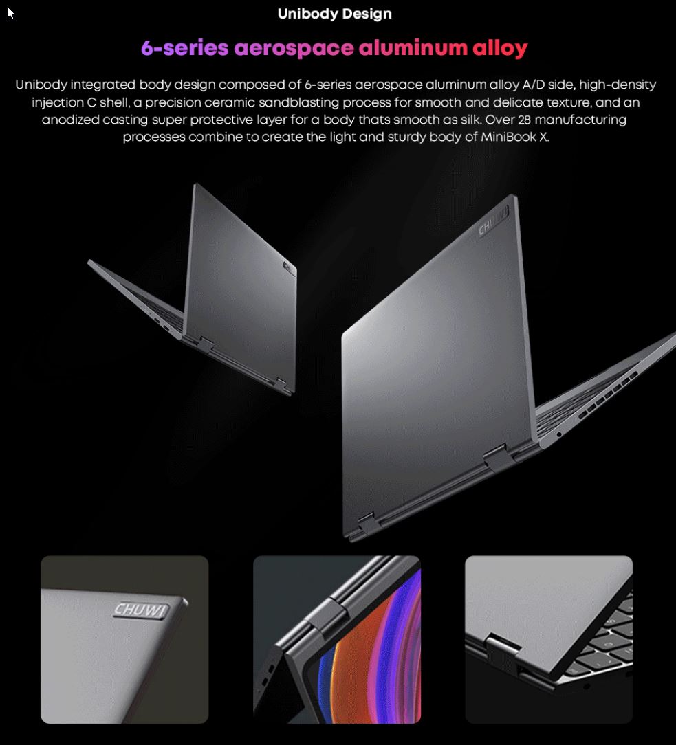 Chuwi MiniBook X: 2-in-1 Laptop με οθόνη αφής 10.8