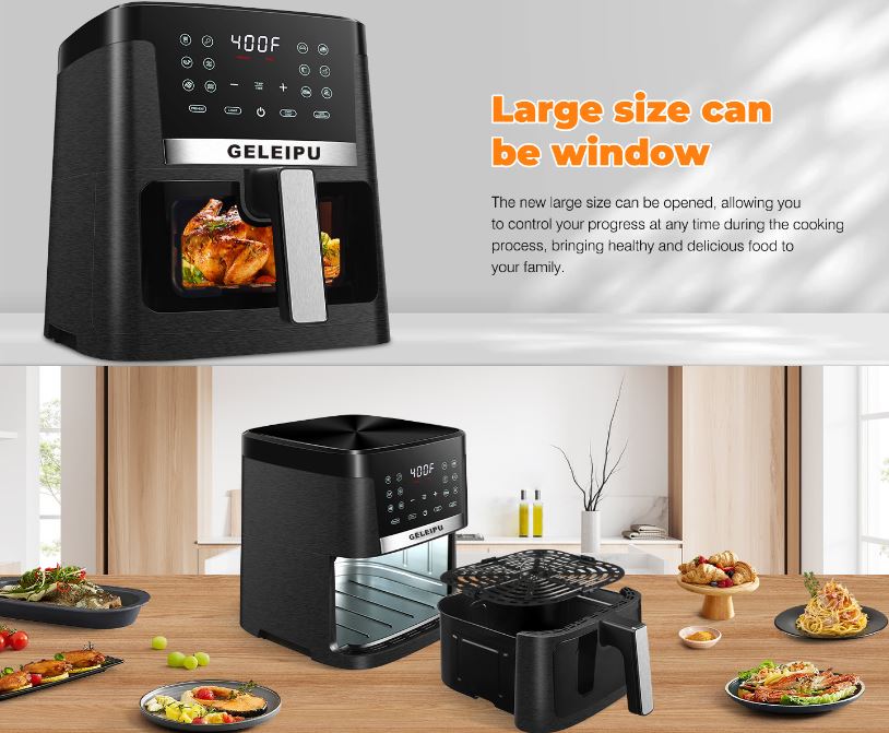 GELEIPU DL27: Air Fryer 7lt με LCD οθόνη αφής - Προσφορά 57.8€