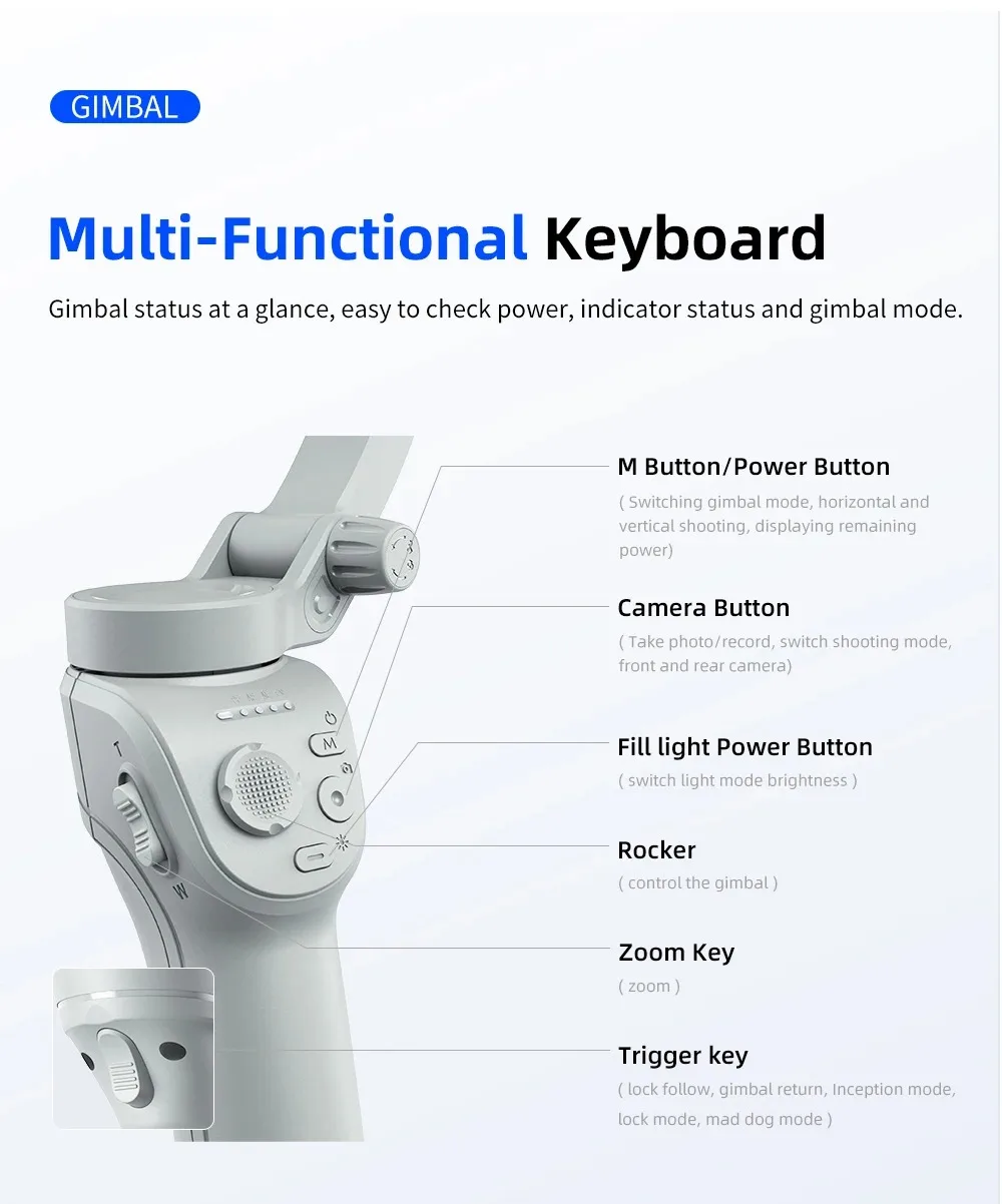 Gimbal TOKQI M01: Σταθεροποίηση 3 αξόνων με 41€