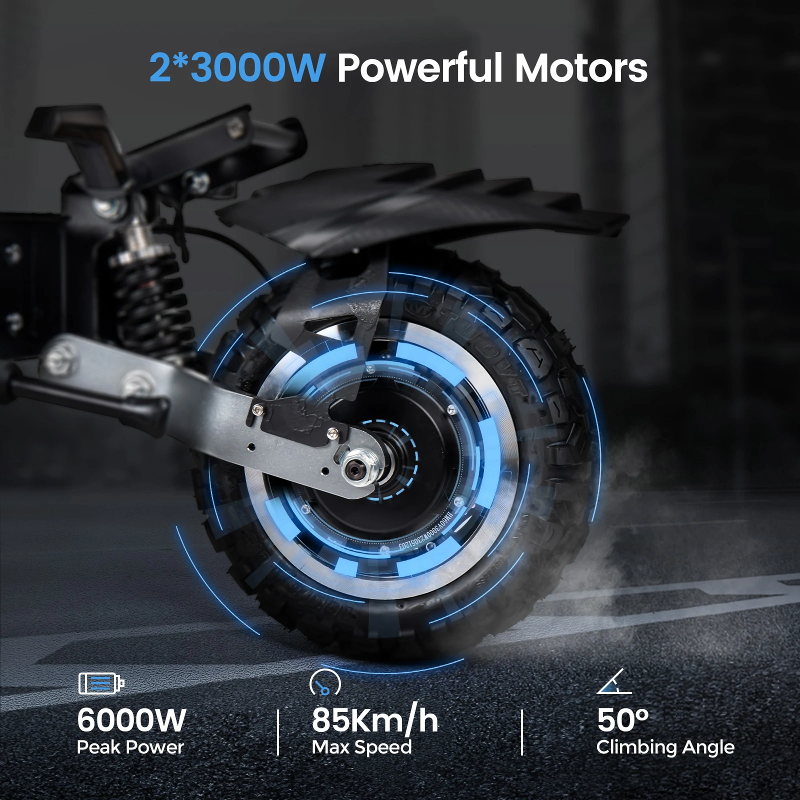 ANGWATT T1 Electric Scooter 60V 35Ah 6000W motors