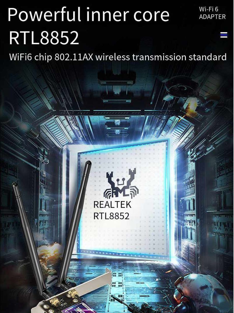 EDUP WiFi6 Wireless Wifi Adapter Network Card realtek RTL8852