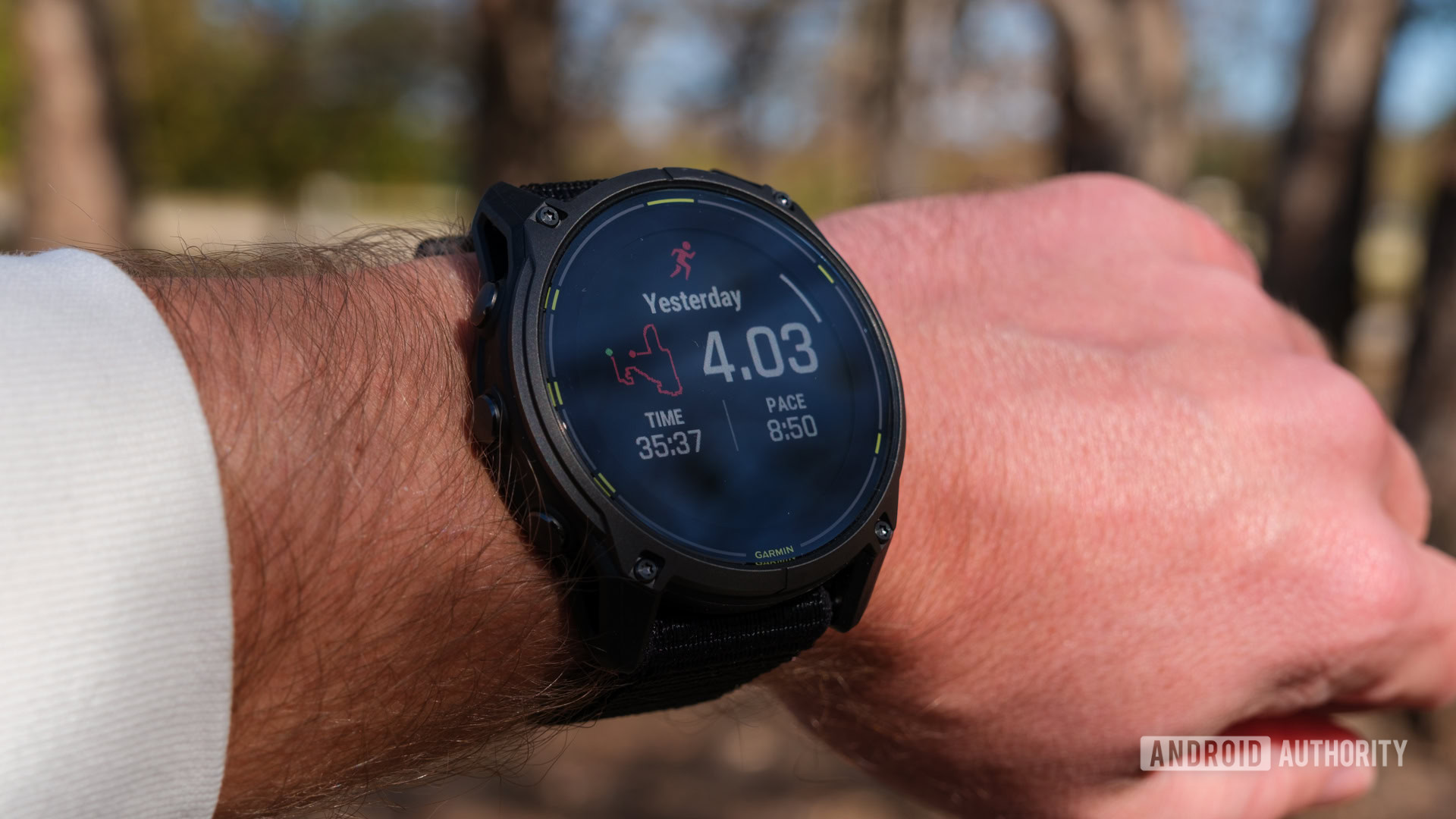 Garmin Enduro 3 post workout screen on wrist