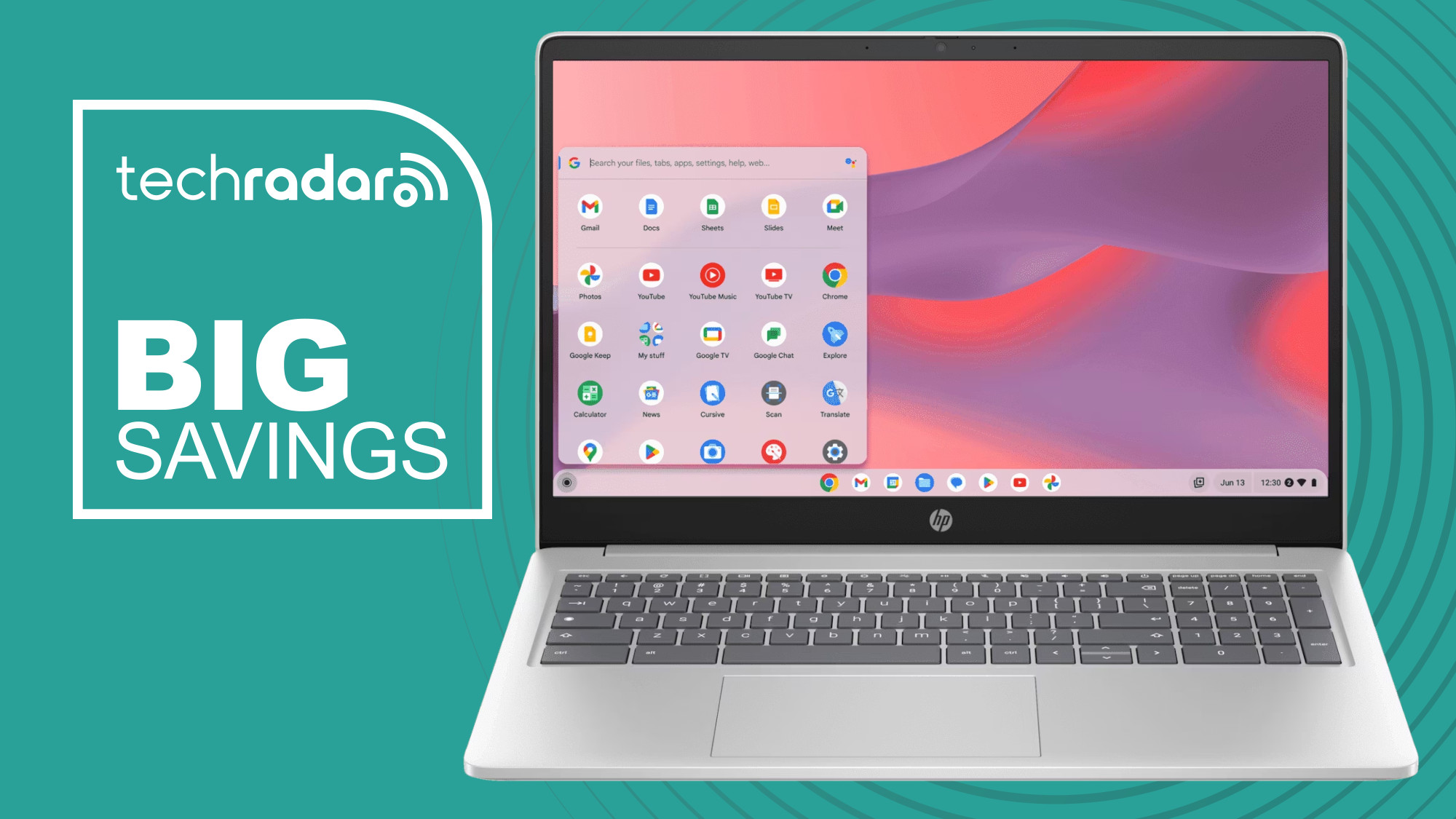 Το HP Chromebook 15 σε κυανό φόντο με το κείμενο 