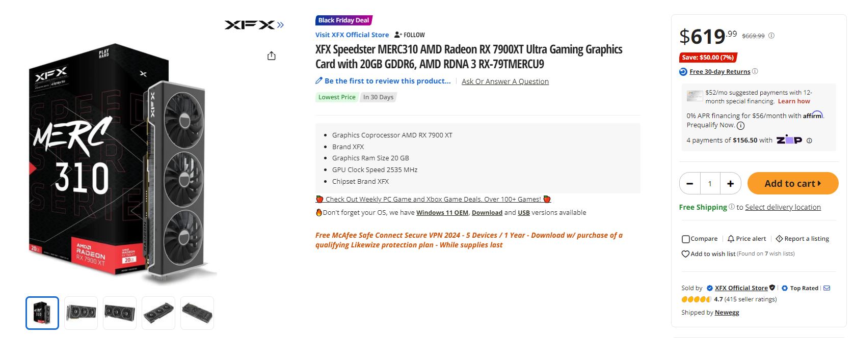 Προσφορά Acer Predator BiFrost RX 7600 Newegg