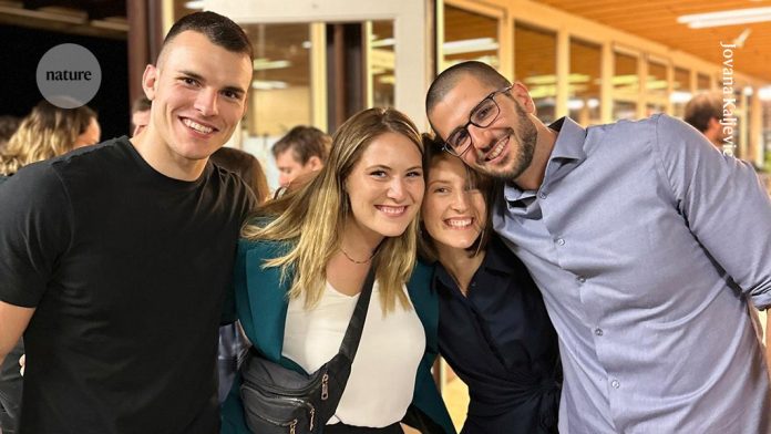 Toasting to Science with Four Friends