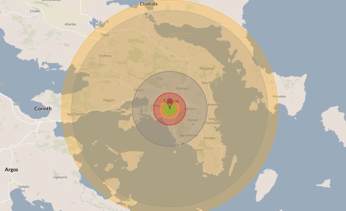 Ο διαδραστικός χάρτης της Ελλάδας: Προετοιμασία για πυρηνική βόμβα