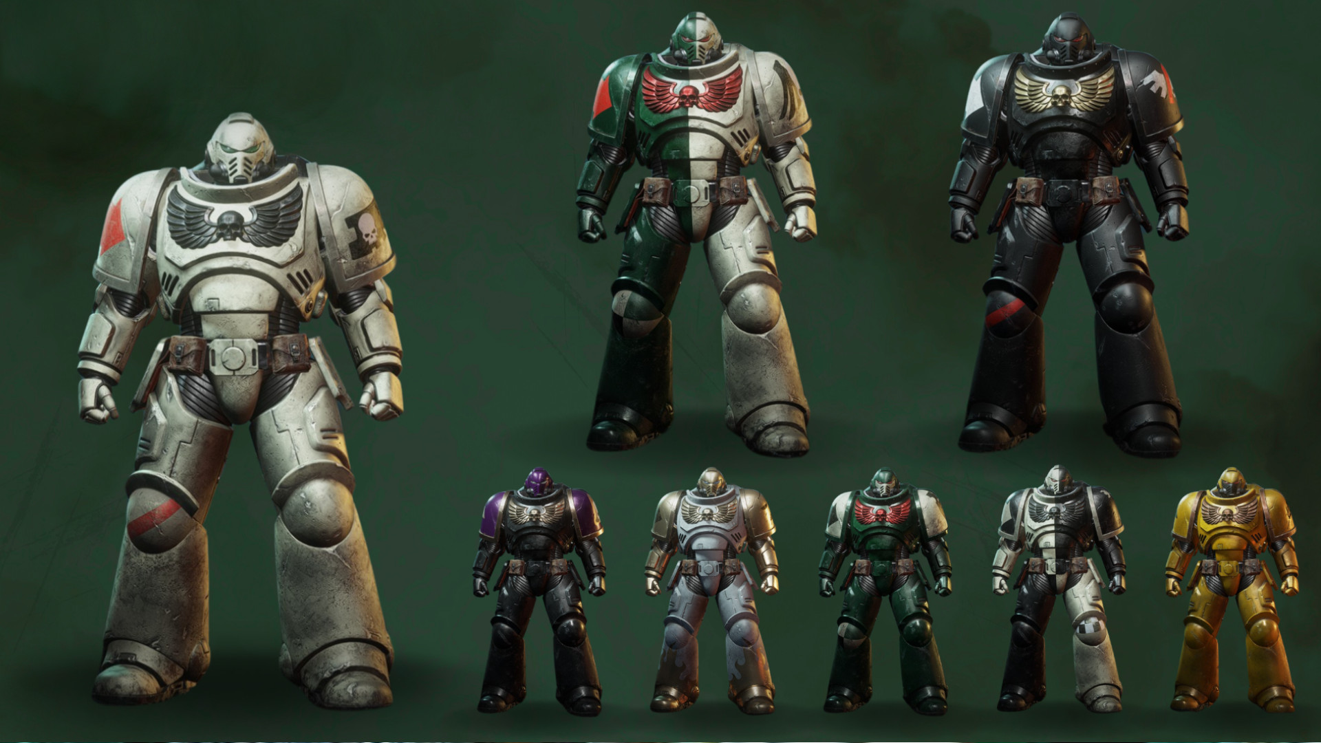 Warhammer 40k Space Marine 2 - Μια σειρά από ρούχα στο Dark Angels Chapter Pack.