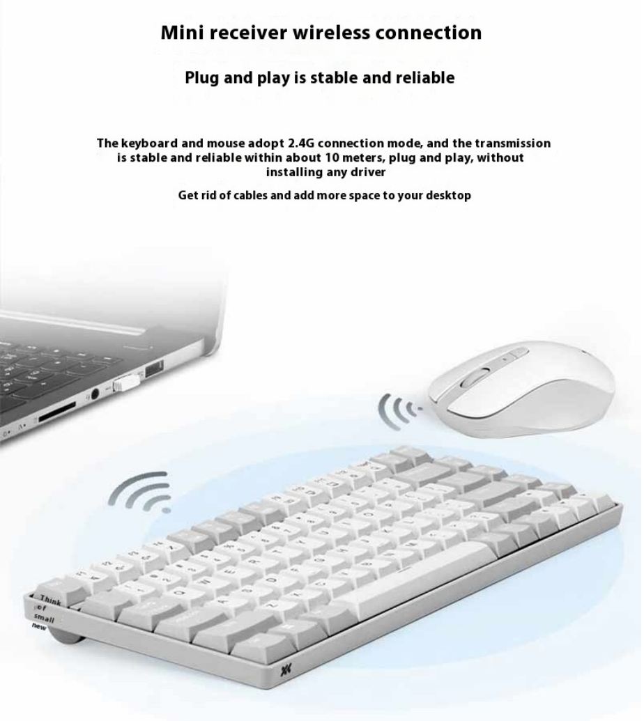 000141-Lenovo xiaoxin k1 wireless keyboard and mouse set 84-keys two-color keycaps keyb