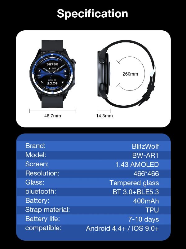 BlitzWolf BW-AR1: Το Smartwatch της BlitzWolf που τα έχει ΟΛΑ (και Ελληνικά) στα 25.1€ ΜΟΝΟ!!