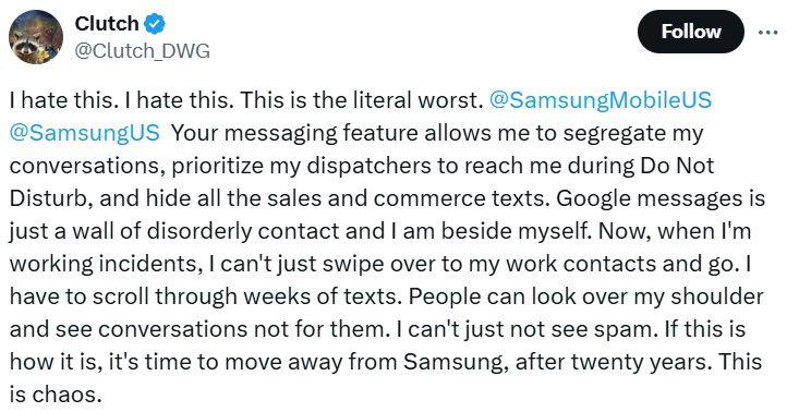 Διαφωνίες Google Messages εναντίον Samsung Messages