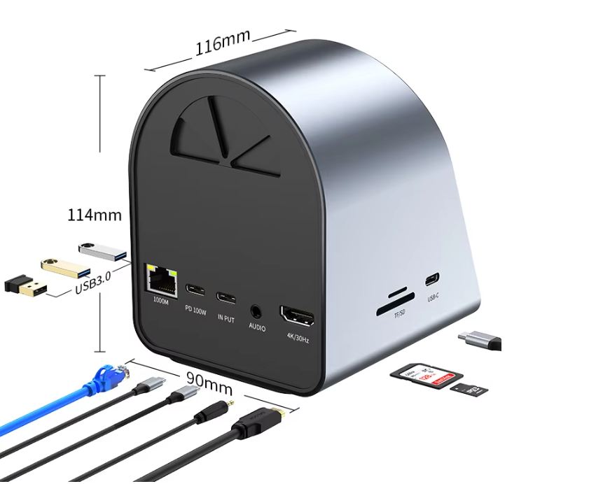 11 σε 1 Type-C Docking Station με 100W φόρτιση (15W ασύρματη φόρτιση) και θύρα Ethernet στα 36.5€!