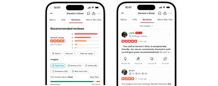 Το Yelp προσθέτει βαθμολογίες με τεχνητή νοημοσύνη σε επαγγελματικές σελίδες