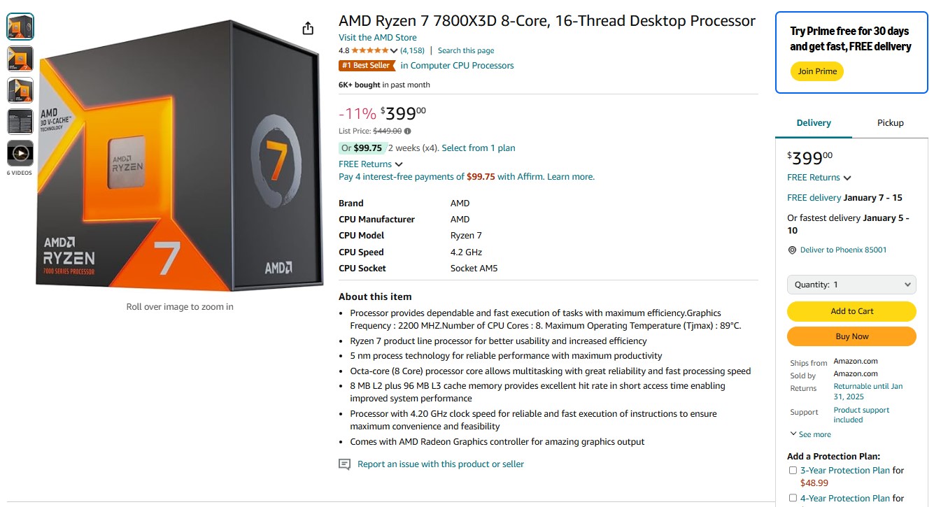 Το Ryzen 7 7800X3D της AMD: Κορυφαίος πωλητής στο Amazon - TechFreak.GR