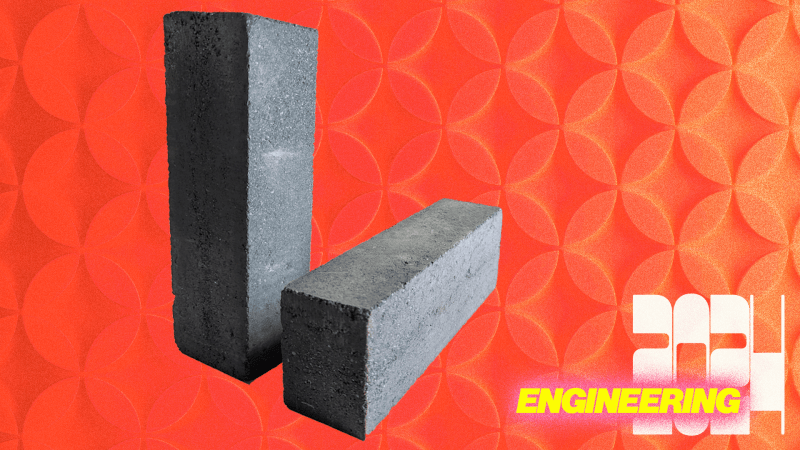  two grey bricks resembling cement