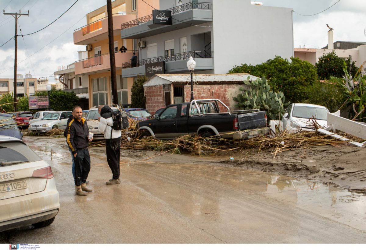 Στιγμιότυπο μετά τις πλημμύρες στη Ρόδο. 