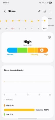 Μέτρηση άγχους Samsung Health One UI 7.0