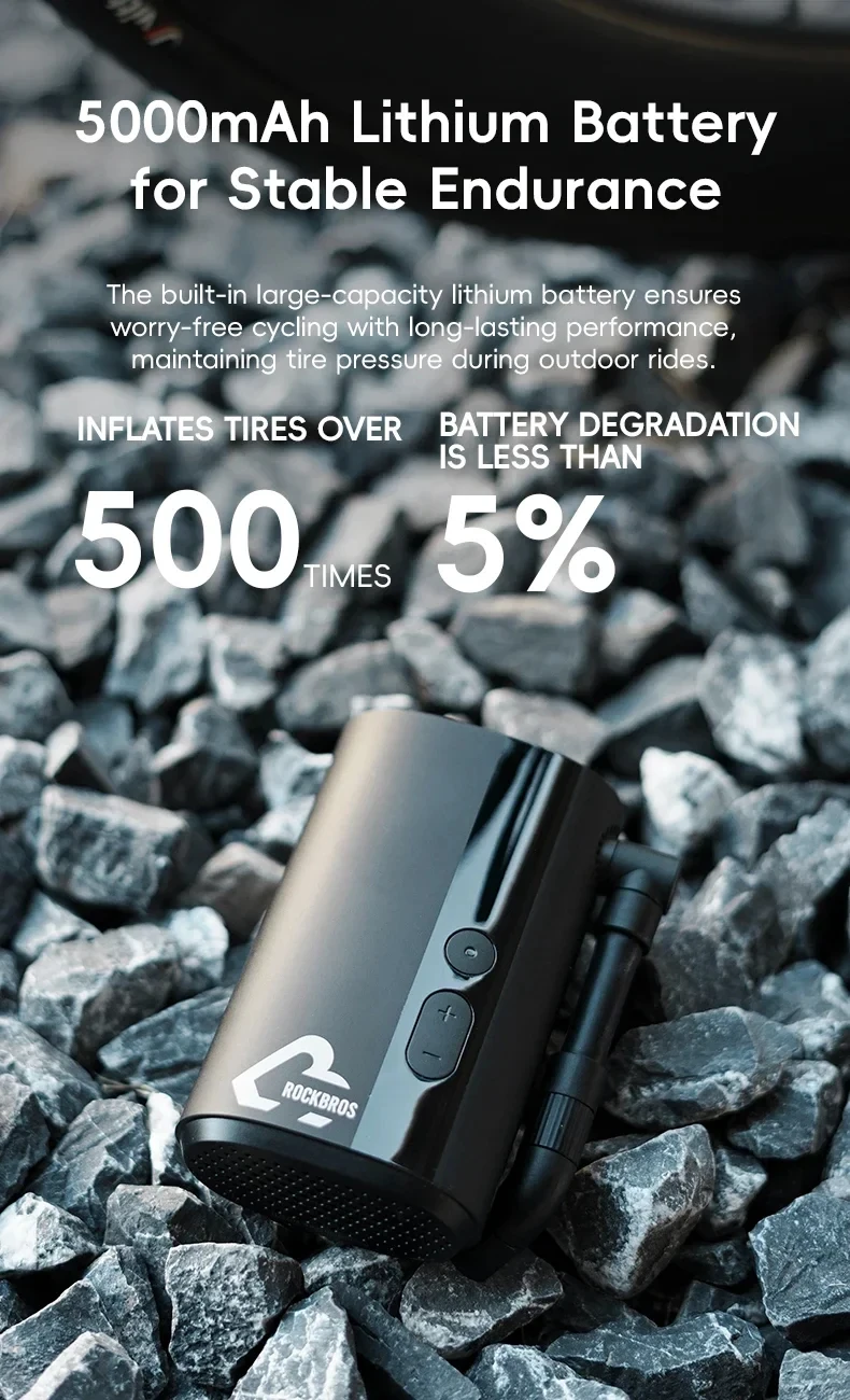 Rockbros Φορητή Τρόμπα Μπαταρίας 5000mAh με 150PSI στα 49.7€ - TechFreak.GR