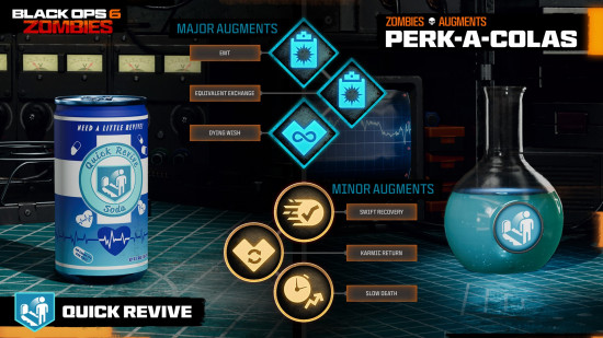 The Quick Revive Perk-A-Cola and all unlockable Black Ops 6 Augments available for it.