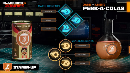 The Stamin-Up Perk-A-Cola and all unlockable Black Ops 6 Augments available for it.