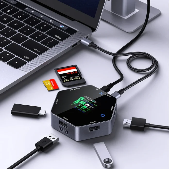 BlitzWolf BW-TH16: USB Hub με Pass Through Charging και Smart Display - TechFreak.GR