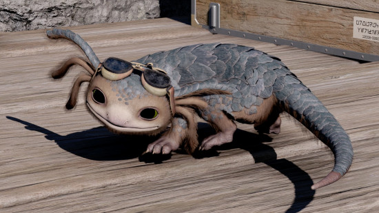 Best Starfield mods: a small creature wearing a pair of welding goggles.