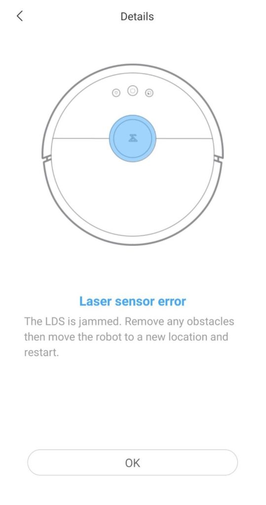 Πώς να διορθώσετε το "σφάλμα αισθητήρα LDS" στην Roborock S50