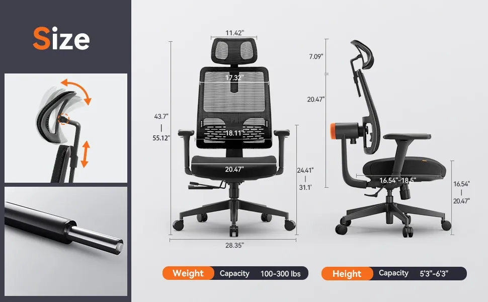 Newtral MagicH002: Ανατομική καρέκλα γραφείου με Lumbar Support στα 179.4€ - TechFreak.GR