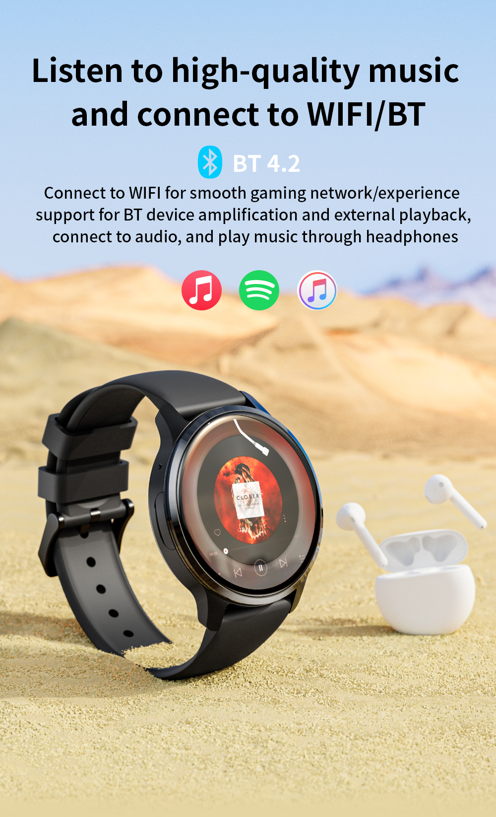 LOKMAT APPLLP 2: Android Smartwatch με 2GB RAM, SIM, AMOLED οθόνη 1.5