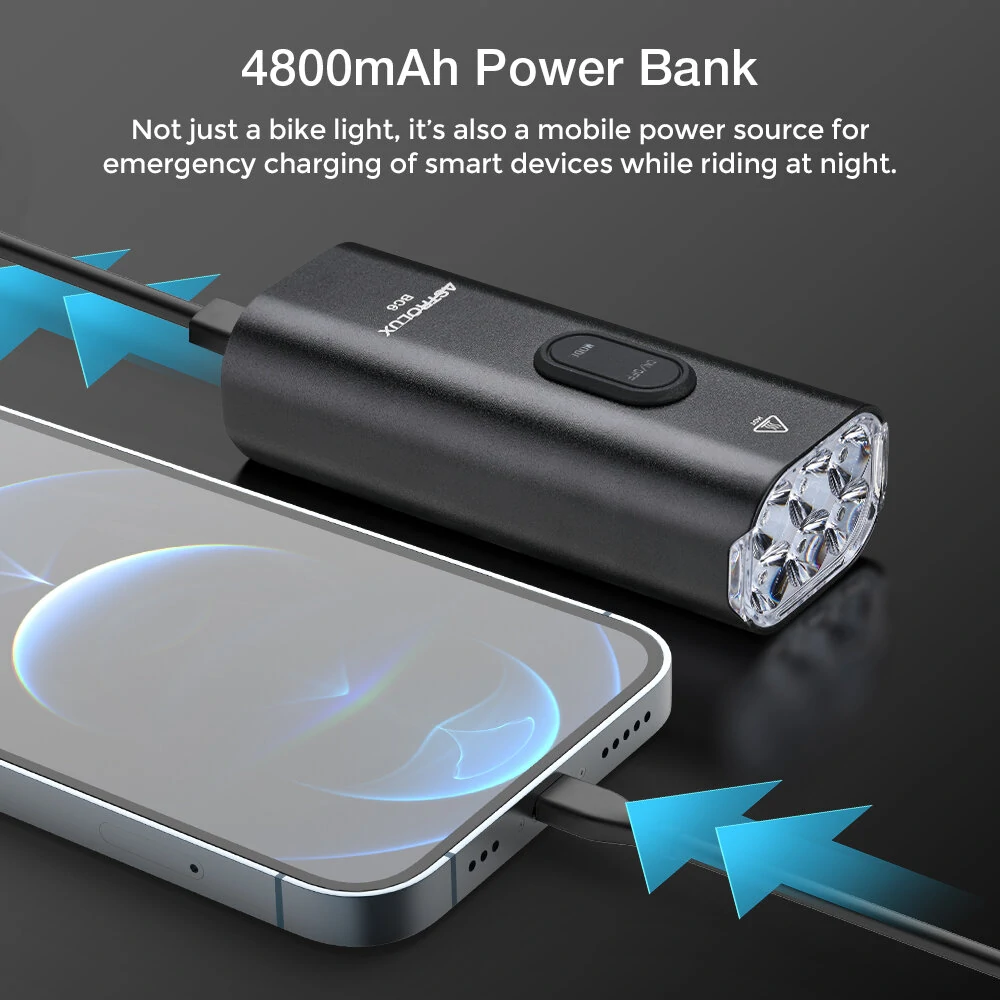 Astrolux BC6: Φακός ποδηλάτου 2000lm - 300m - 4800mAh - Powerbank - 24€ - TechFreak.GR