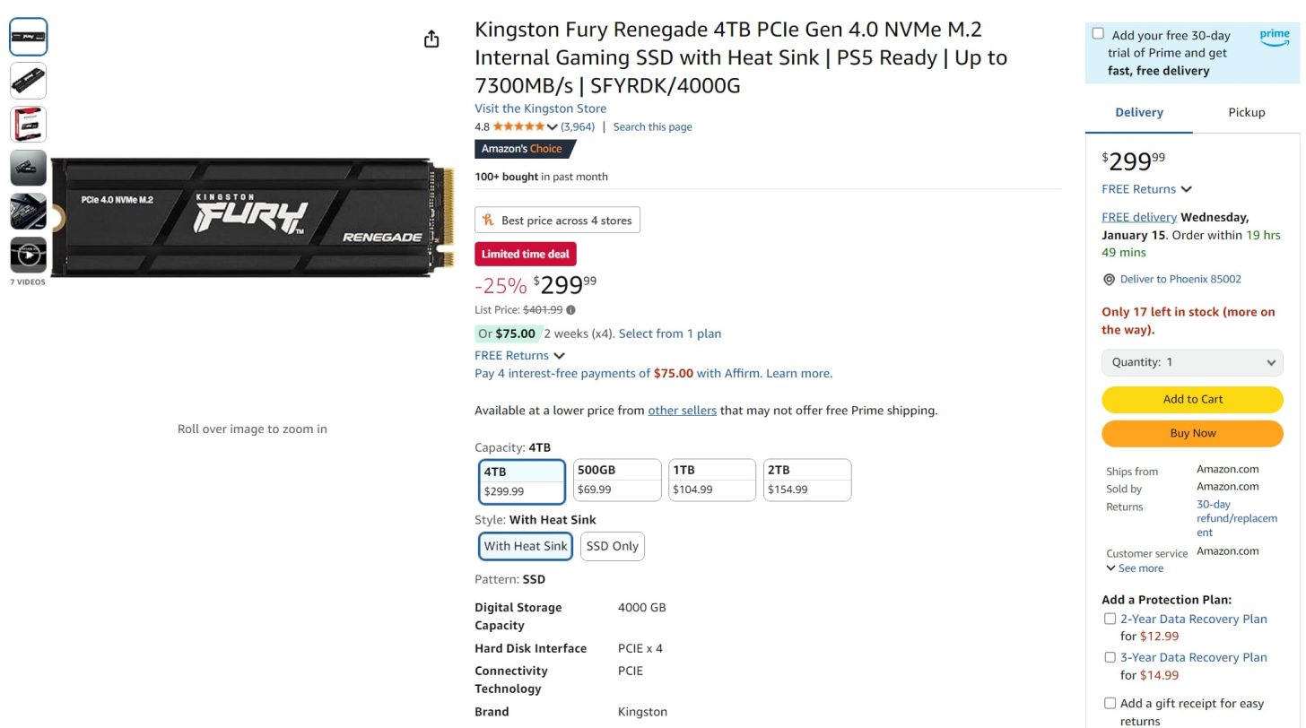 Το Kingston FURY Renegade SSD 4TB: Το τέλειο upgrade για το PS5 σας, με 25% έκπτωση στο Amazon! - TechFreak.GR