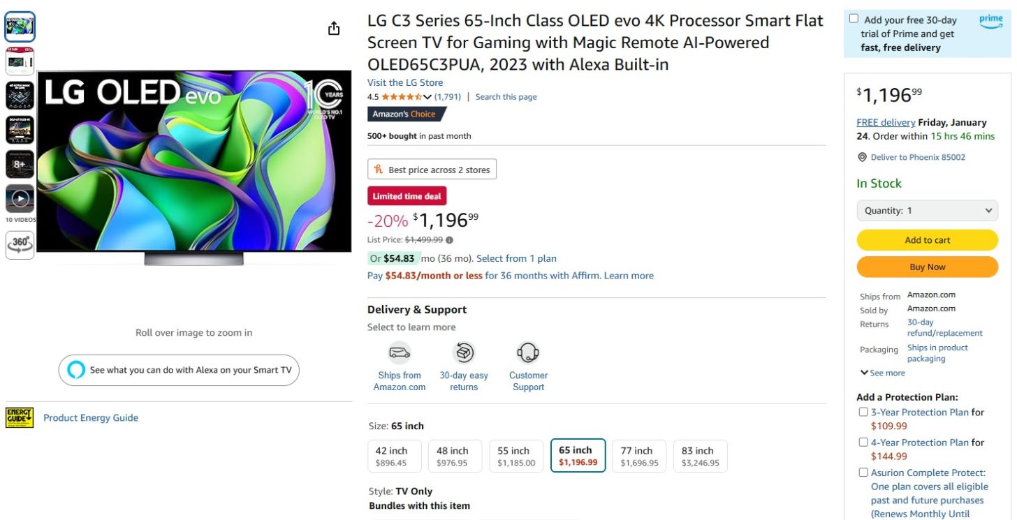 Η LG C3 65'' 4K OLED Smart TV με έκπτωση 303$ στο Amazon - TechFreak.GR