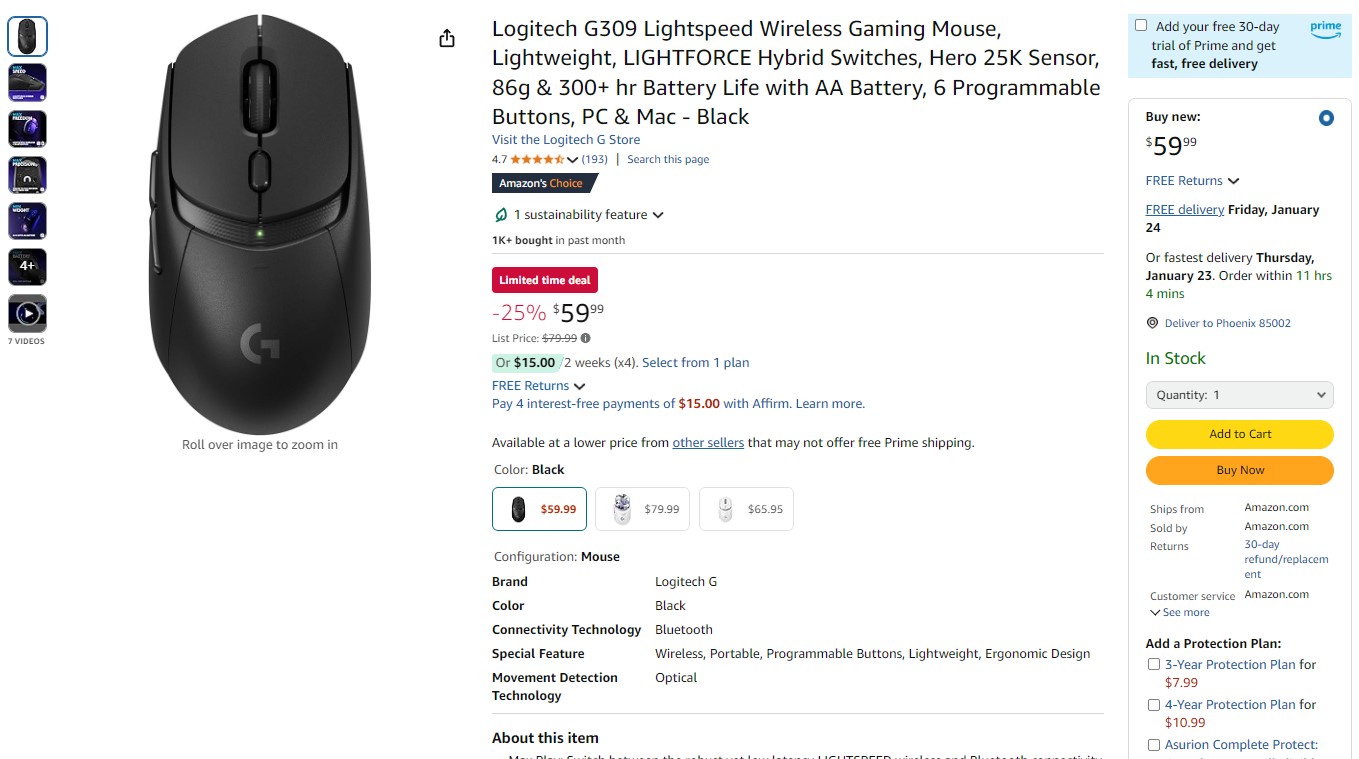 Ασύρματο ποντίκι παιχνιδιών G309 LIGHTSPEED της Logitech - Έκπτωση 25% στο Amazon - TechFreak.GR