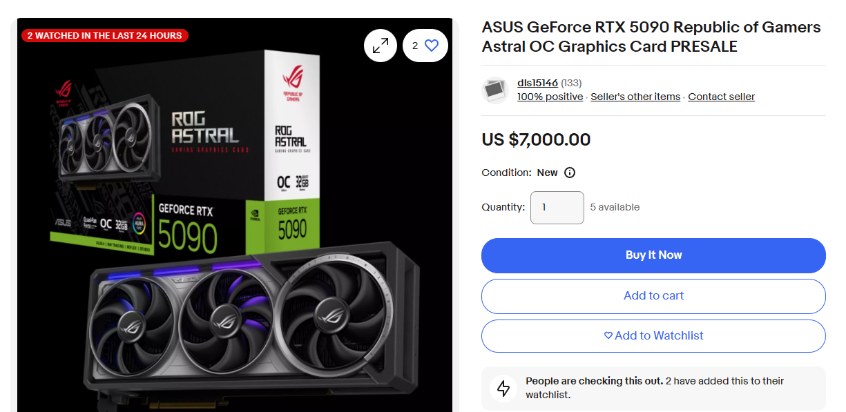 Το GeForce RTX 5090 της Nvidia στα χέρια των scalpers: τιμές έως 7.000 $ - TechFreak.GR