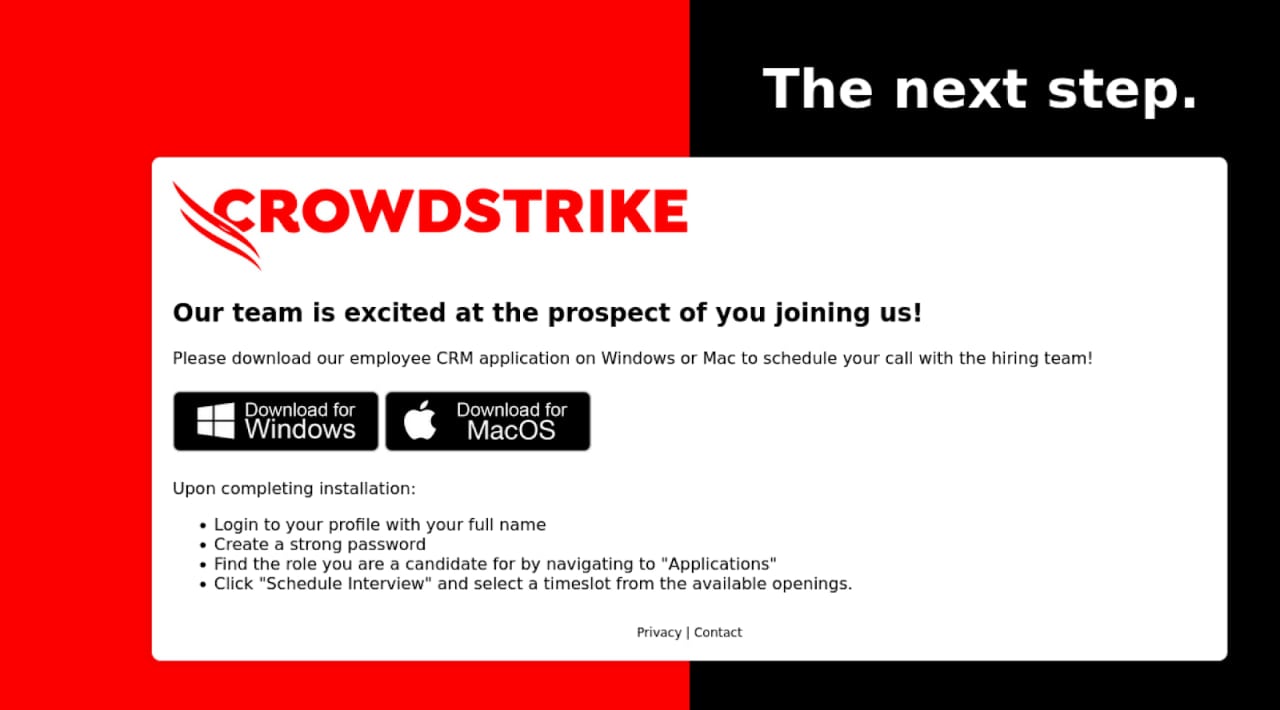 Ψεύτικη προσφορά εργασίας CrowdStrike για προγραμματιστές κρυπτογράφησης - TechFreak.GR